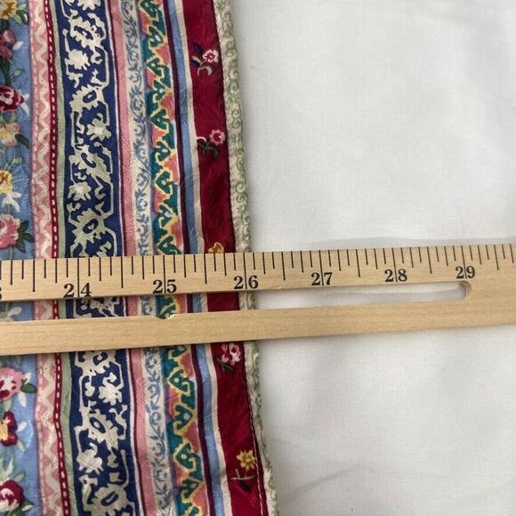 Talbots 100% Silk Vintage Floral Crew Neck Long Sleeve Shirt Size 16 Women - Picture 10 of 10